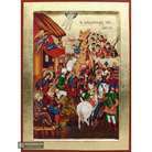 18k Adoration of the Three Magi Orthodox Icon with Gold Leaf