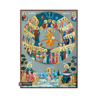 All Saints Greek Orthodox Icon on Wood with Blue Background
