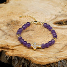 Amethyst 24k Gold Plated Christian Woman Bracelet