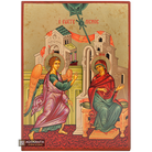 Annunciation of Theotokos Gold Print Icon with Aged Gold Foil