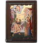 Annunciation of the Theotokos Christian Icon on Wood with Gold Leaf