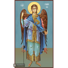 Archangel Gabriel Byzantine Icon with Blue Background