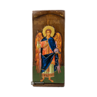 Archangel Gabriel Christian Orthodox Gold Print Icon on Carved Wood
