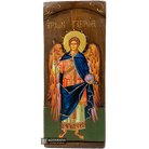 Archangel Gabriel Christian Orthodox Gold Print Icon on Carved Wood