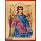 Archangel Gabriel Orthodox Icon with Matte Gold Leaves
