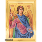 Archangel Gabriel Greek Icon on Wood with Gilding Effect