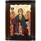 Archangel Gabriel Greek Orthodox Wood Icon with Gold Leaf