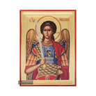 Archangel Michael Orthodox Icon with Matte Gold Leaves