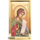 Archangel Michael Greek Orthodox Icon with Gilding Effect Gold Leaf