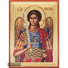 Archangel Michael Orthodox Icon with Matte Gold Leaves