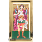 Archangel Michael Christian Icon with Gilding Effect background