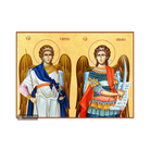 22k Archangels Michael Gabriel - Gold Leaf Background Orthodox Icon