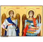 22k Archangels Michael Gabriel - Gold Leaf Background Orthodox Icon