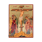 Crucifixion of The Lord Gold Print Orthodox Icon with Aged Gold Foil
