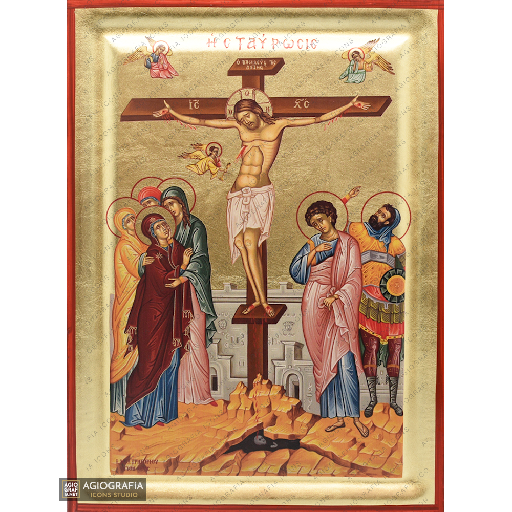 Set of 12 Feastal Christian Icons on Wood with Gold Leaf Background