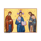 22k Deesis Jesus Christ - Virgin Mary - St John - Gold Leaf Icon