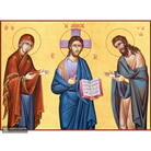 22k Deesis Jesus Christ - Virgin Mary - St John - Gold Leaf Icon