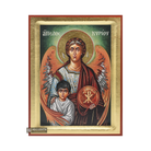 18k Guardian Angel Greek Orthodox Wood Icon with Gold Leaf