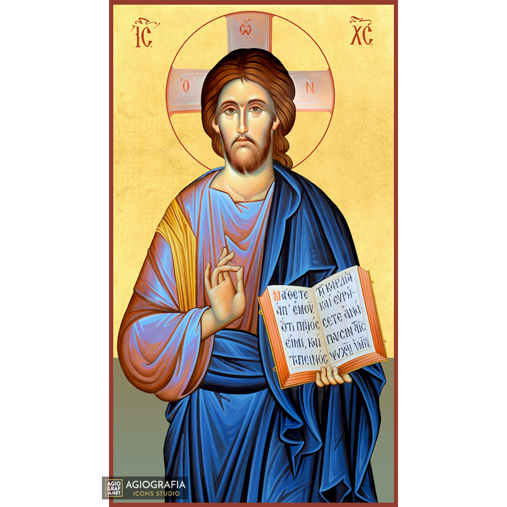 22k Jesus Christ - Gold Leaf Christian Orthodox Icon