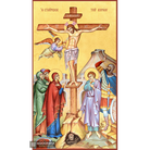 22k Crucifixion of the Lord - Gold Leaf Background Orthodox Icon