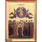Set of 12 Feastal Christian Icons on Wood with Gold Leaf Background