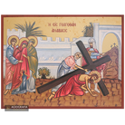 Saint John the Baptist Beheading Gold Print Icon with Aged Gold Foil
