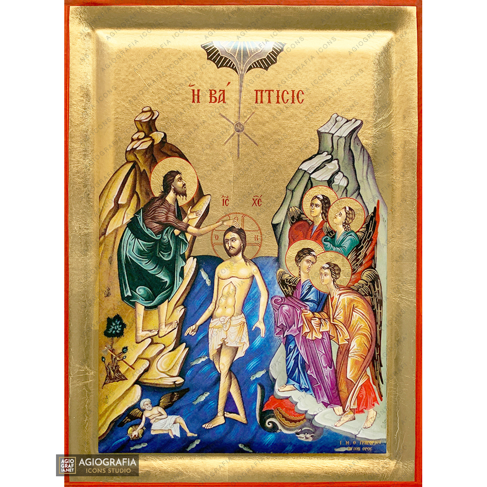 Set of 12 Feastal Christian Icons on Wood with Gold Leaf Background