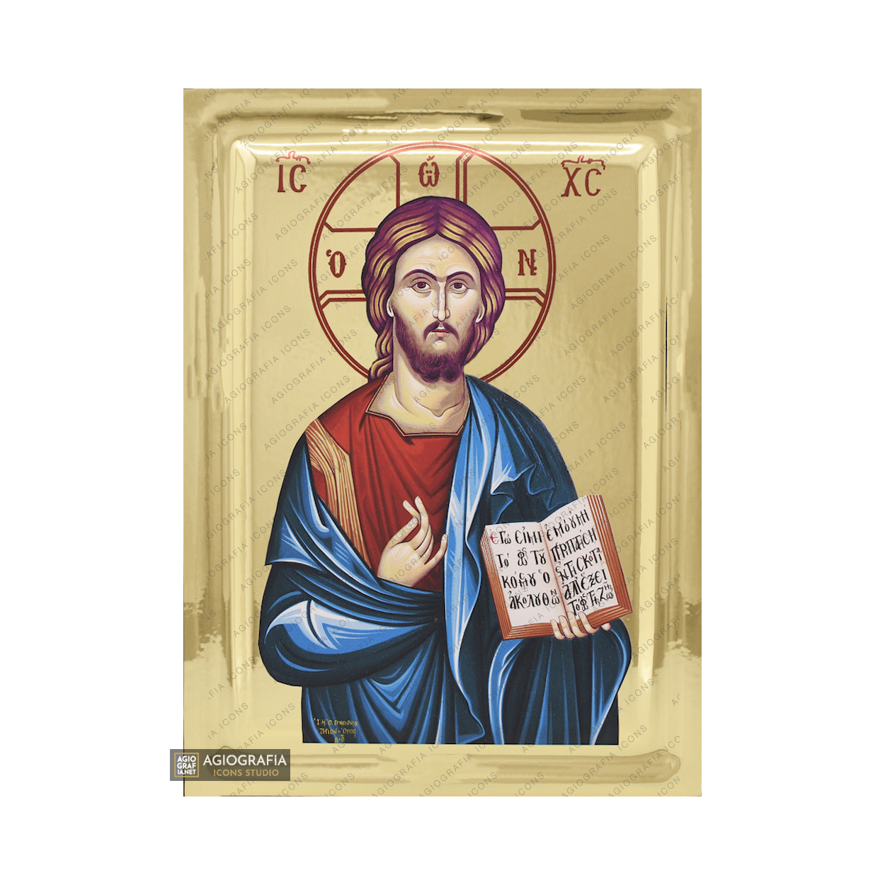Jesus Christ the One who blesses Christian Orthodox Icon Gold Leaf