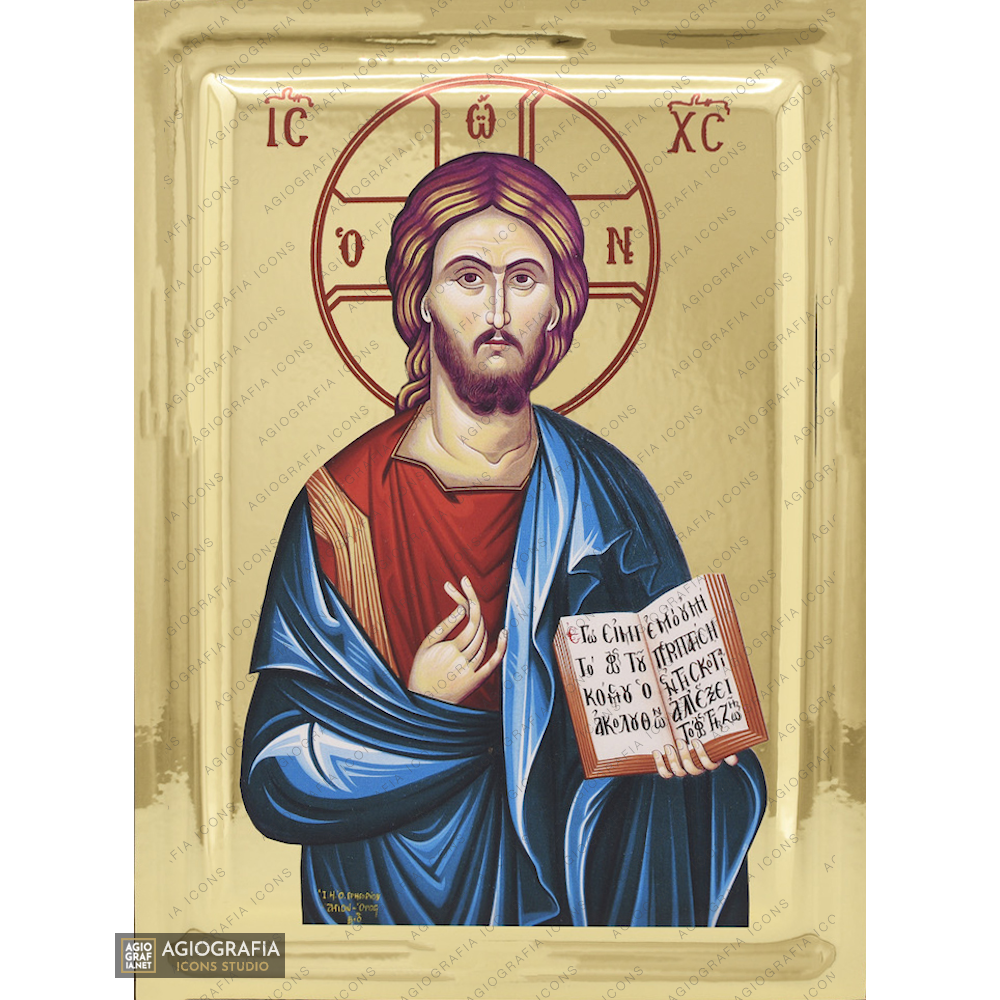 Jesus Christ the One who blesses Christian Orthodox Icon Gold Leaf
