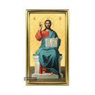 22k Jesus Christ Enthroned Framed Orthodox Icon with Gold Leaf