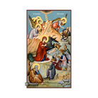 Nativity of the Lord Greek Orthodox Icon with Blue Background