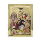 Nativity of the Lord Byzantine Orthodox Wood Icon with Gilding Effect