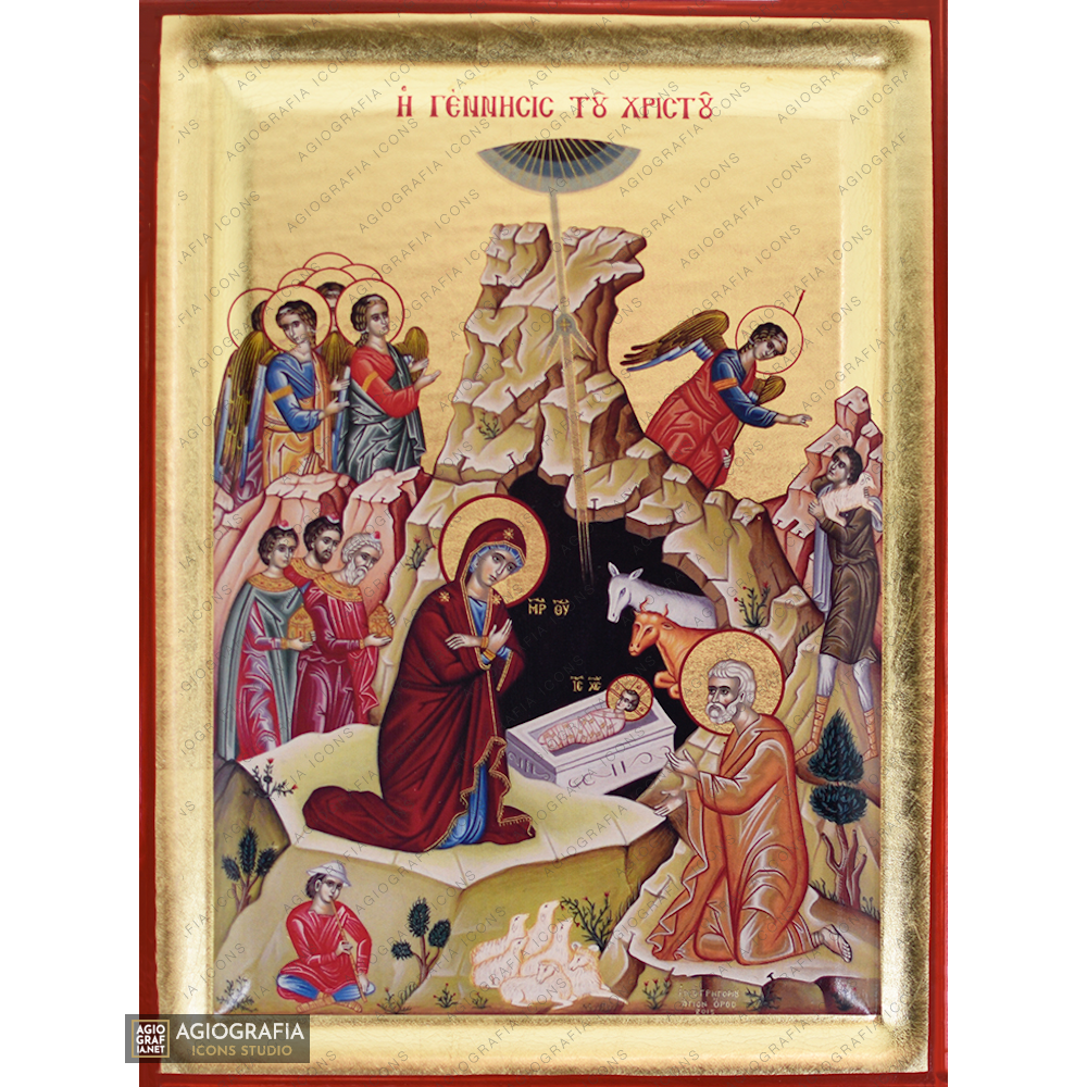 Set of 12 Feastal Christian Icons on Wood with Gold Leaf Background