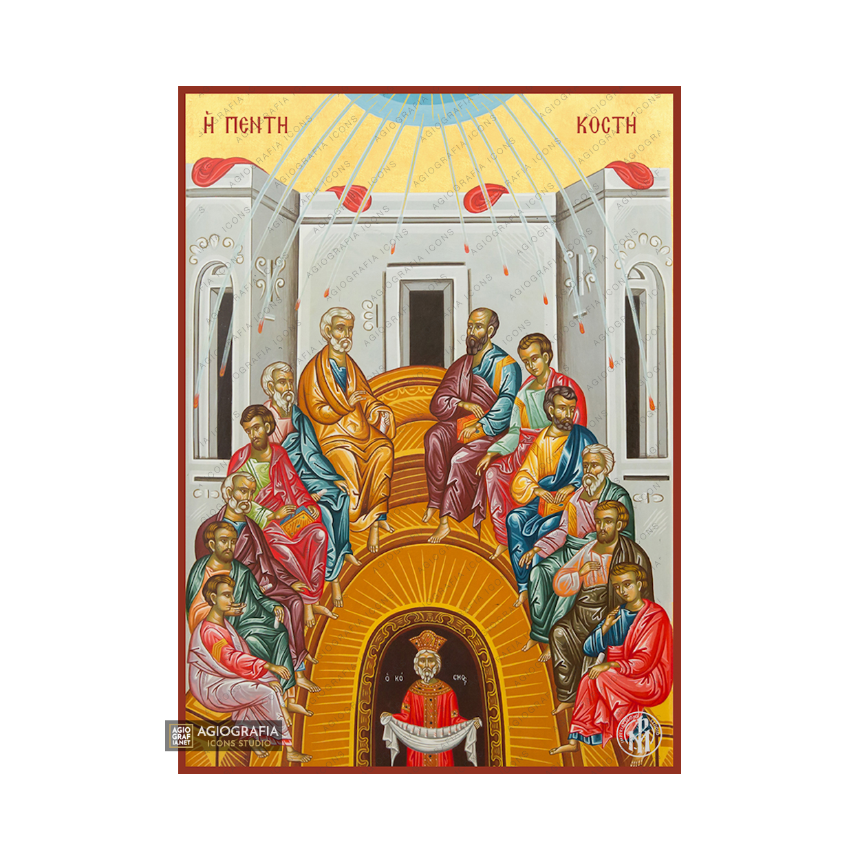 22k Pentecost - Exclusive Mt Athos Gold Leaf Orthodox Icon