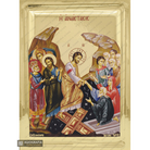 Resurrection of the Lord Christian Icon on Wood with Gilding Effect