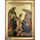 Set of 12 Feastal Christian Icons on Wood with Gold Leaf Background