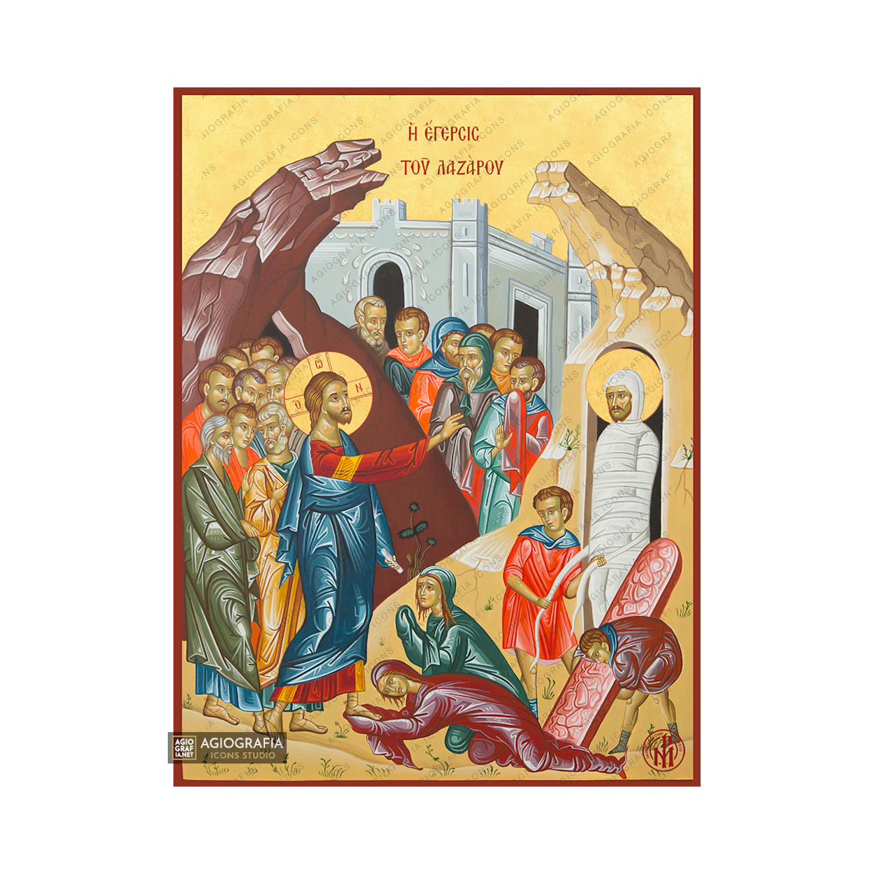 22k Raising of Lazarus - Exclusive Mt Athos Gold Leaf Orthodox Icon
