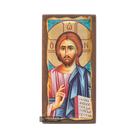 Jesus Christ The One Who Blesses Christian Icon with Aged Gold Leaves