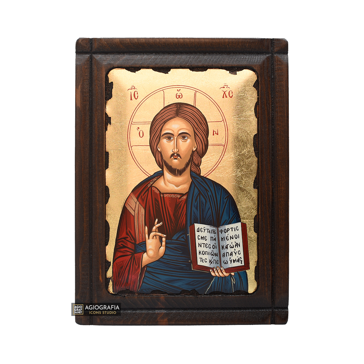 Jesus Christ the One who blesses Christian Orthodox Icon Gold Leaf