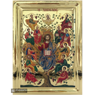 Jesus Christ Tree of Life Greek Icon on Wood with Gilding Effect