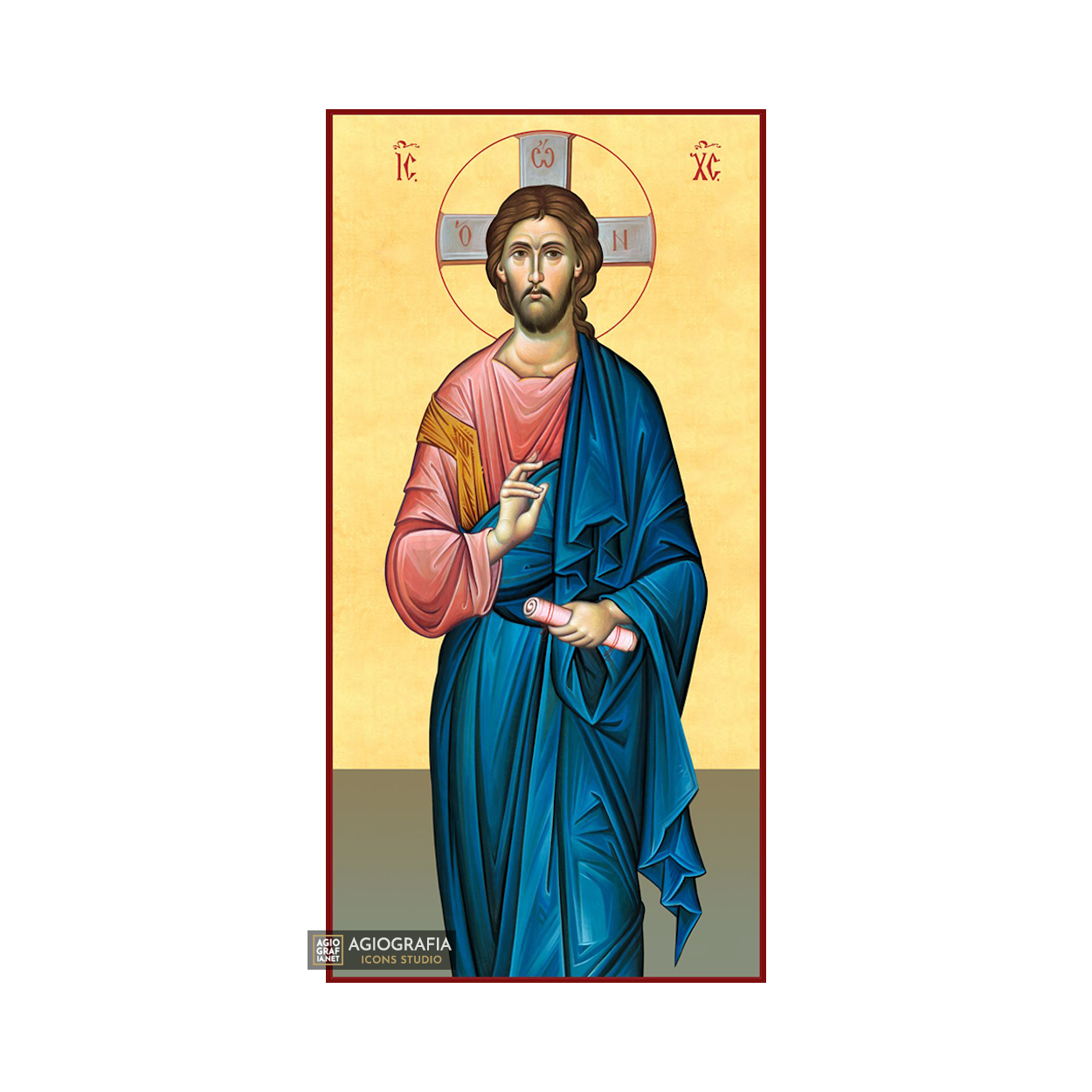 22k Jesus Christ - Gold Leaf Christian Orthodox Icon