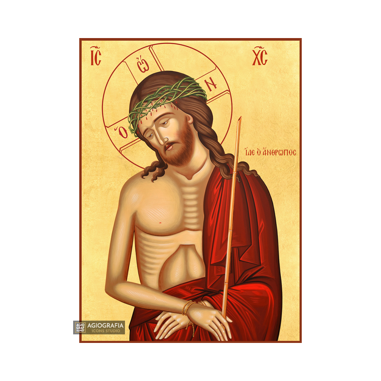 22k Jesus Christ The Bridegroom - Gold Leaf Background Orthodox Icon
