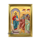 22k Mid-Pentecost Framed Greek Orthodox Icon with Gold Leaf