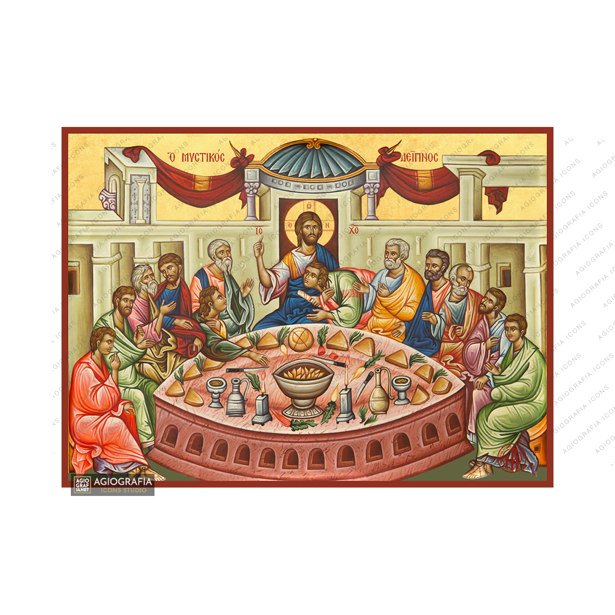 22k Mystical (Last) Supper - Exclusive Mt Athos Gold Leaf Greek Icon