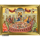 22k Mystical (Last) Supper Framed Greek Icon with Gold Leaf