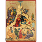 Nativity of The Lord Gold Print Orthodox Icon with Aged Gold Foil