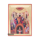 Pentecost Orthodox Icon on Wood with Gold Leaf background