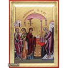 Presentation of the Lord at the Temple Greek Wood Icon with Gold Leaf