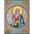 Prophet Isaiah Greek Orthodox Icon on Wood with Blue Background