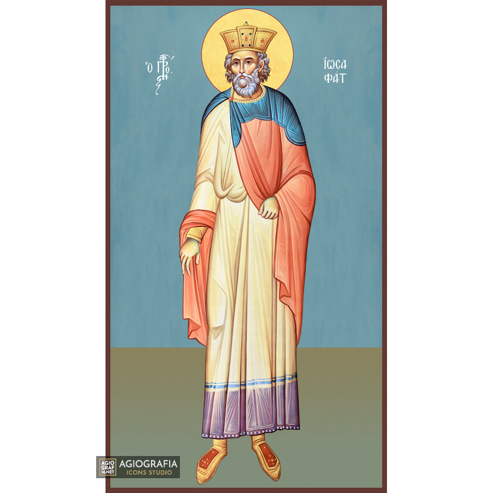 Prophet Josaphat Christian Icon with Blue Background